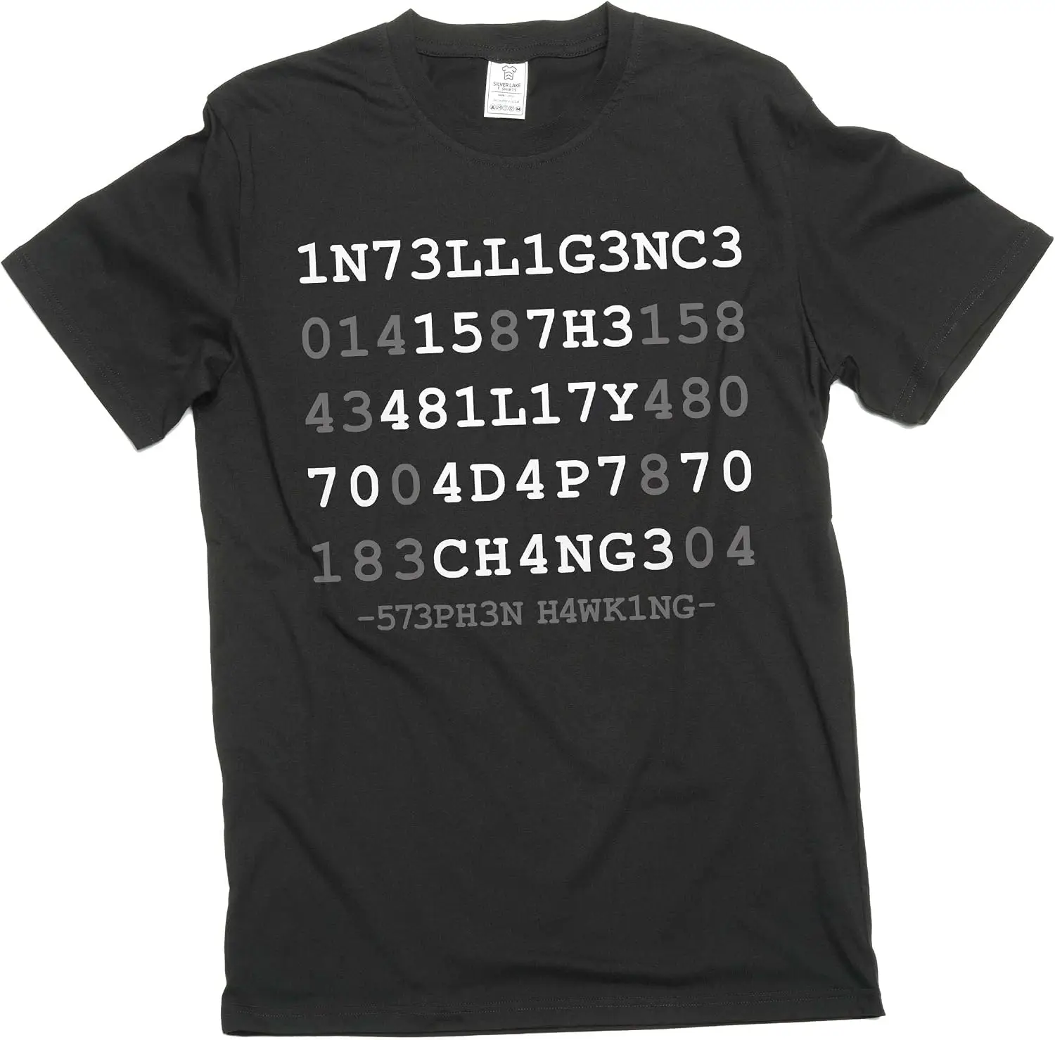 Men's Intelligence Is The Ability Adapt To Change Tee Science Geek Shirt Men Vintage Graphic T‑Shirt, Casual Crew Neck Short Sleeve Retro Art Print Tee, Classic Distressed Style Printed Top