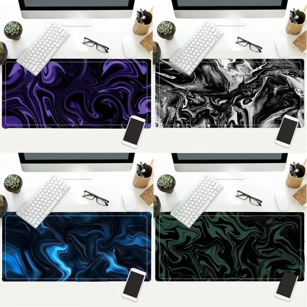 Schwarz-weißes Strata-Mauspad, Gaming-Schreibtischunterlage, Sakura-Mauspad, Anime-Büroteppich, Gamer-Tastatur, Computertische