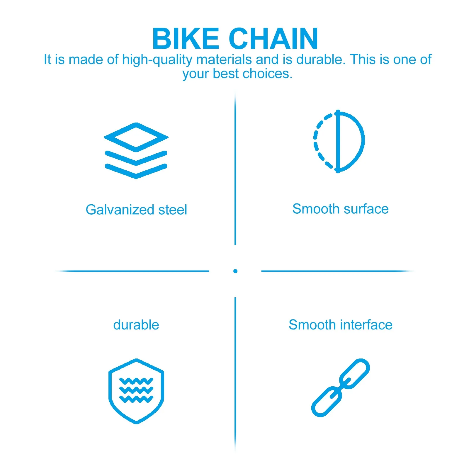 Heavy-Duty Galvanized Steel Bike Chain Lock – Smash & Pull Resistant, Smooth Surface for Motorcycle, Car, Door