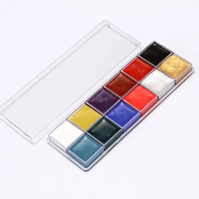 Peinture à l'huile d'art corporel pour le visage, maquillage de tatouage, cosmétique, peinture Linge, fête d'Halloween, 12 couleurs