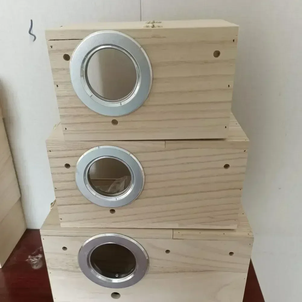 Transparentes Design, Sittich-Vogelhaus-Nest, leicht zu reinigen, kreatives Papageienhaus aus massivem Holz, glatte Kanten, Vogelzuchtbox – Detail 8