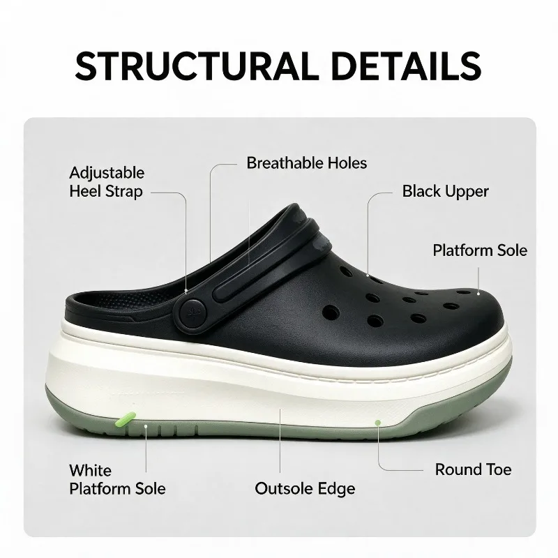 Crocs Card Family Full Speed Hole Shoes and Girls Couples Thick-soled Stomping Shit Trendy Brand Casual Versatile Cool Slippers