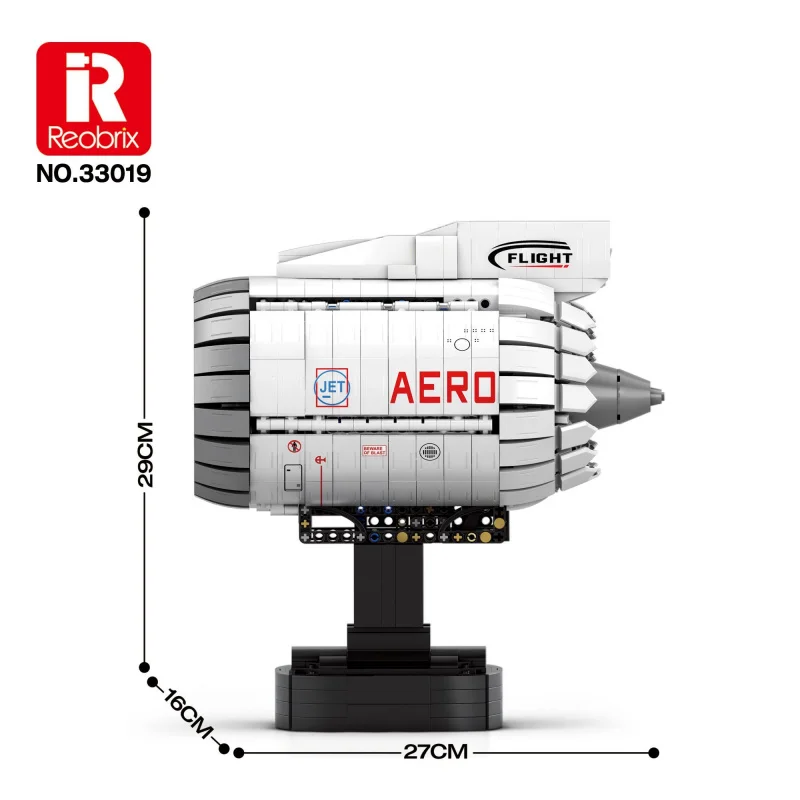 ตัวต่อเครื่องยนต์เทอร์โบแฟน Reobrix 33019 แบบประกอบเอง ของเล่นเด็กผู้ชาย ของตกแต่ง ของขวัญ