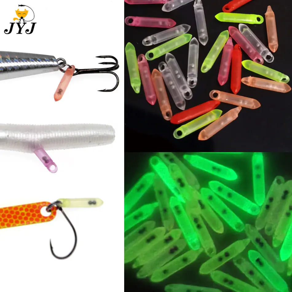 JYJ 17mm*3mm 2 balls tube rattle luminous golw PVC fishing accessories soft worm tube rattle shake