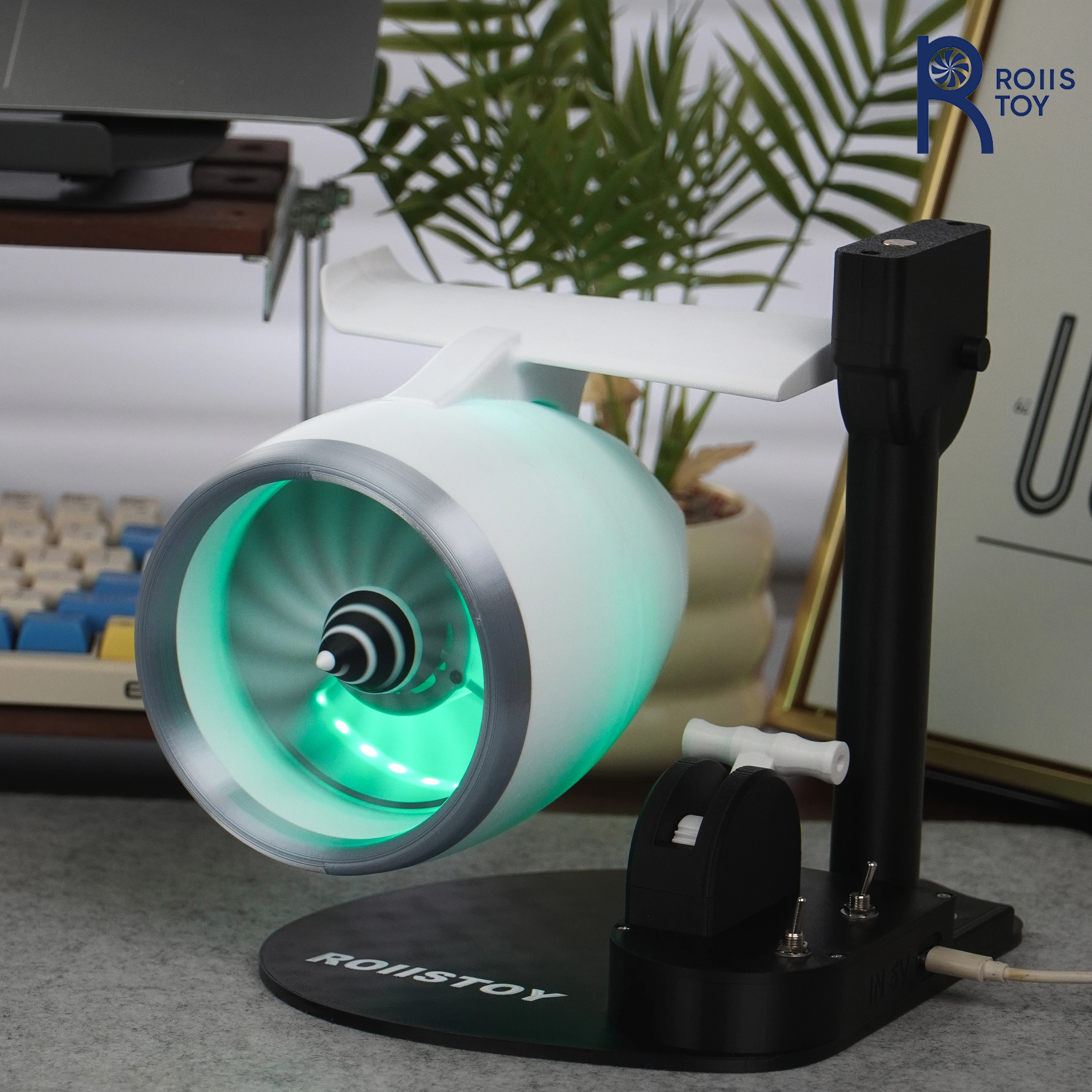 Single Head Turbojet Fan Luchtbevochtiger met Blaasmogelijkheid RGB Lichtshow Functie Home Office Desktop Luchtbevochtiger Kamer Dec