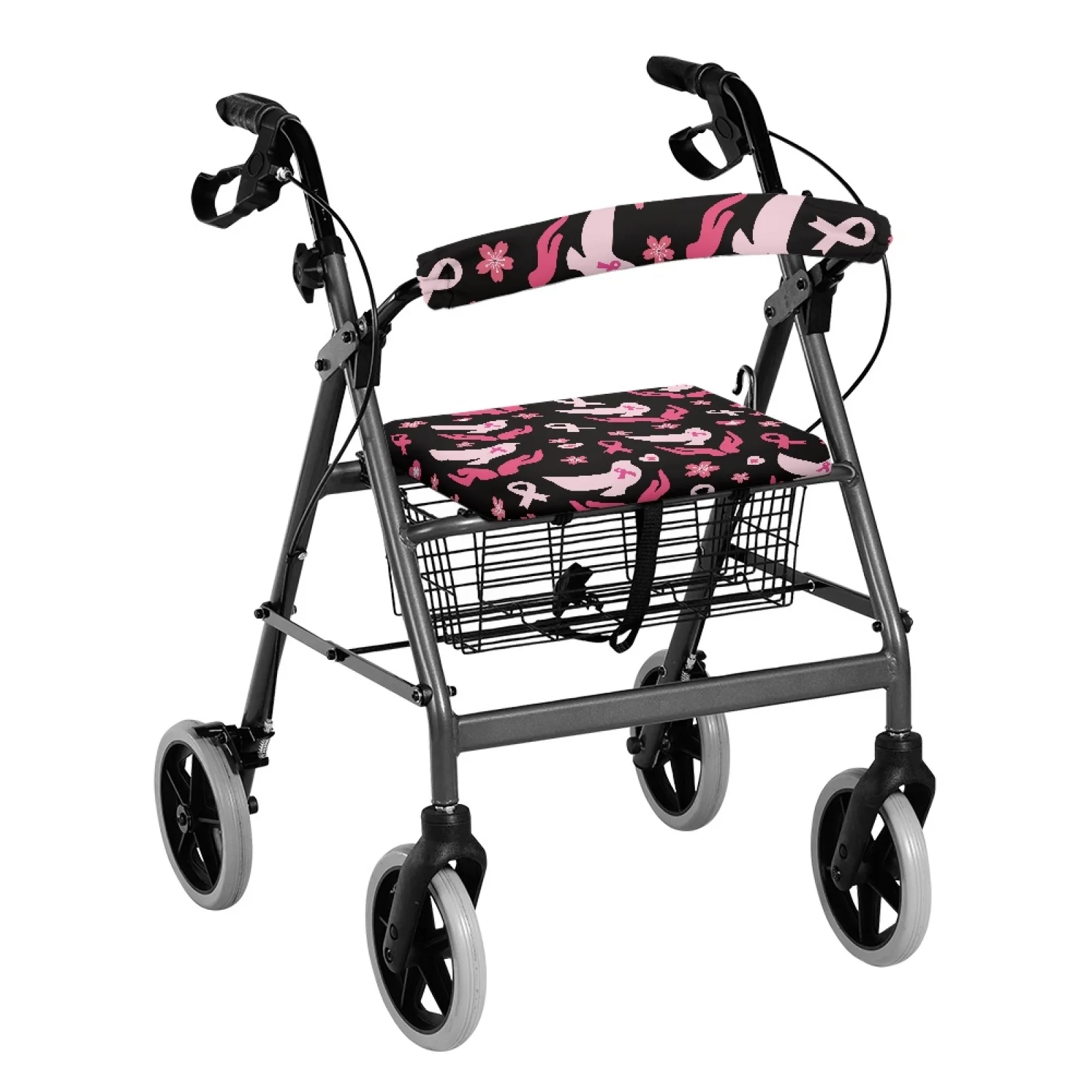 Coloranimal Silk Scarf Pigeon Set of 2 Rollator Walker Seat and Back Polyester Fabric Walker Seat Set for Senior Ladies