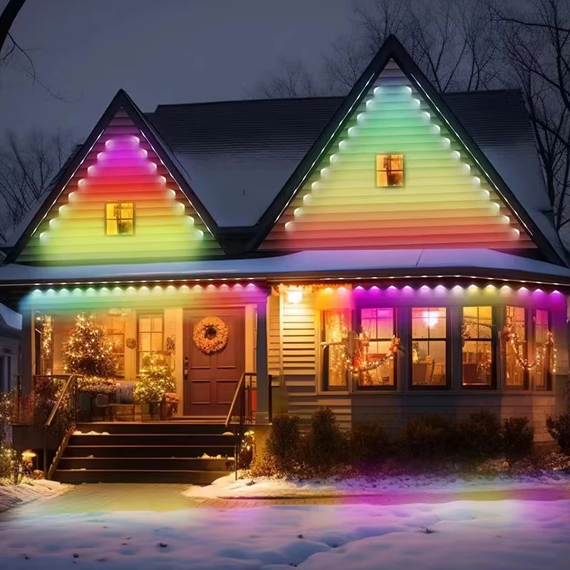 Luces LED Colgantes de Navidad, Iluminación Decorativa para Exteriores, Guirnaldas Decorativas con Forma de Columna de Hielo