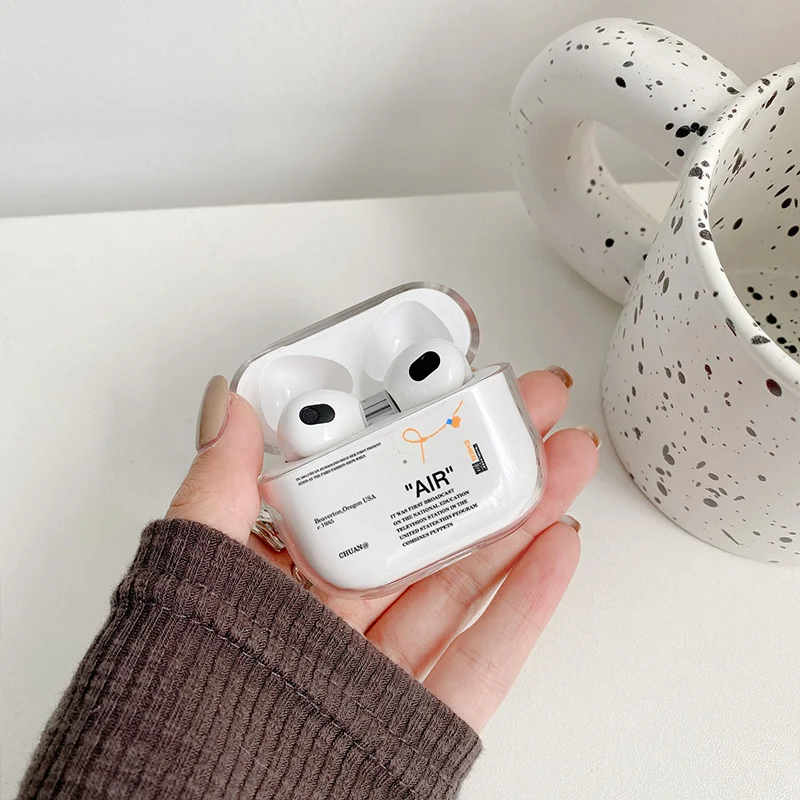 Hot Off Stylish White Airpods Case Clear Transparen Case for