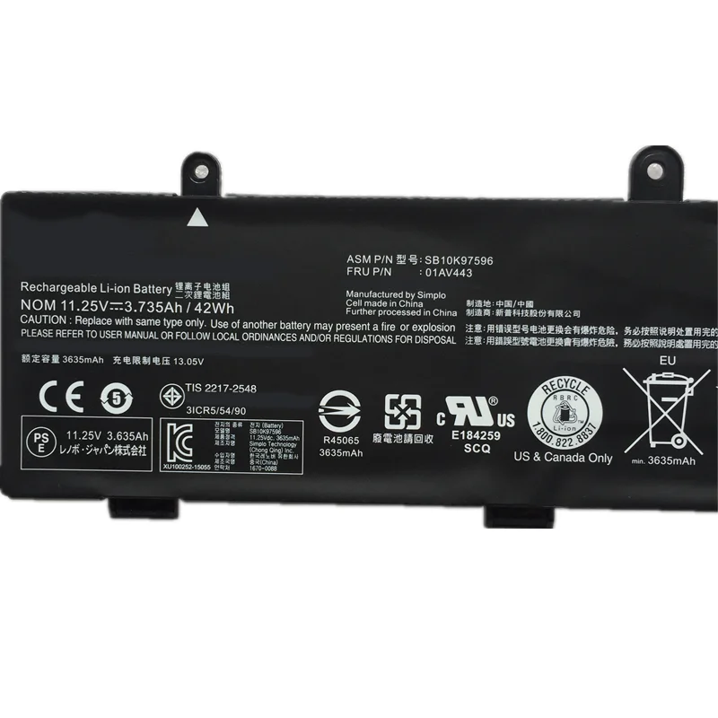 CP Genuine Laptop Battery SB10K97596 01AV442 3635mAh/42WH O1AV443 For YOGA 11E 3RD 4TH GEN 20HS 20G8 SB10J78992 00HW042 /43
