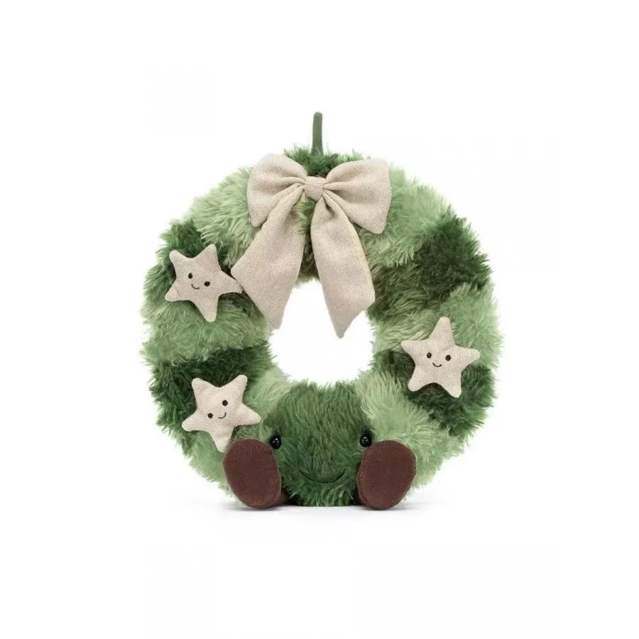 

Плюшевая игрушка-украшение Jellycat Fun Nordic Spruce Wreath (Великобритания) для подвешивания, подарок на Рождество и Новый год