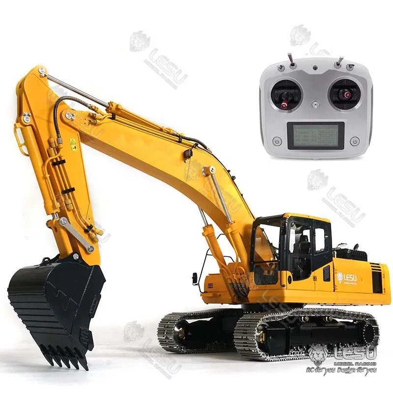 

1/14 Lesu Metal RC Hydraulic Excavator Trucks PC360 Tracks TOUCAN Radio Painted Controlled Earth Digger Cars For Adults