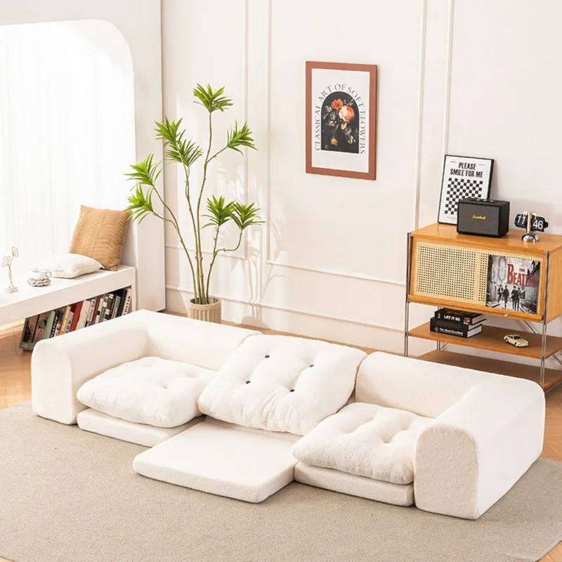 Sofa small apartment living room fabric removable, washable and foldable