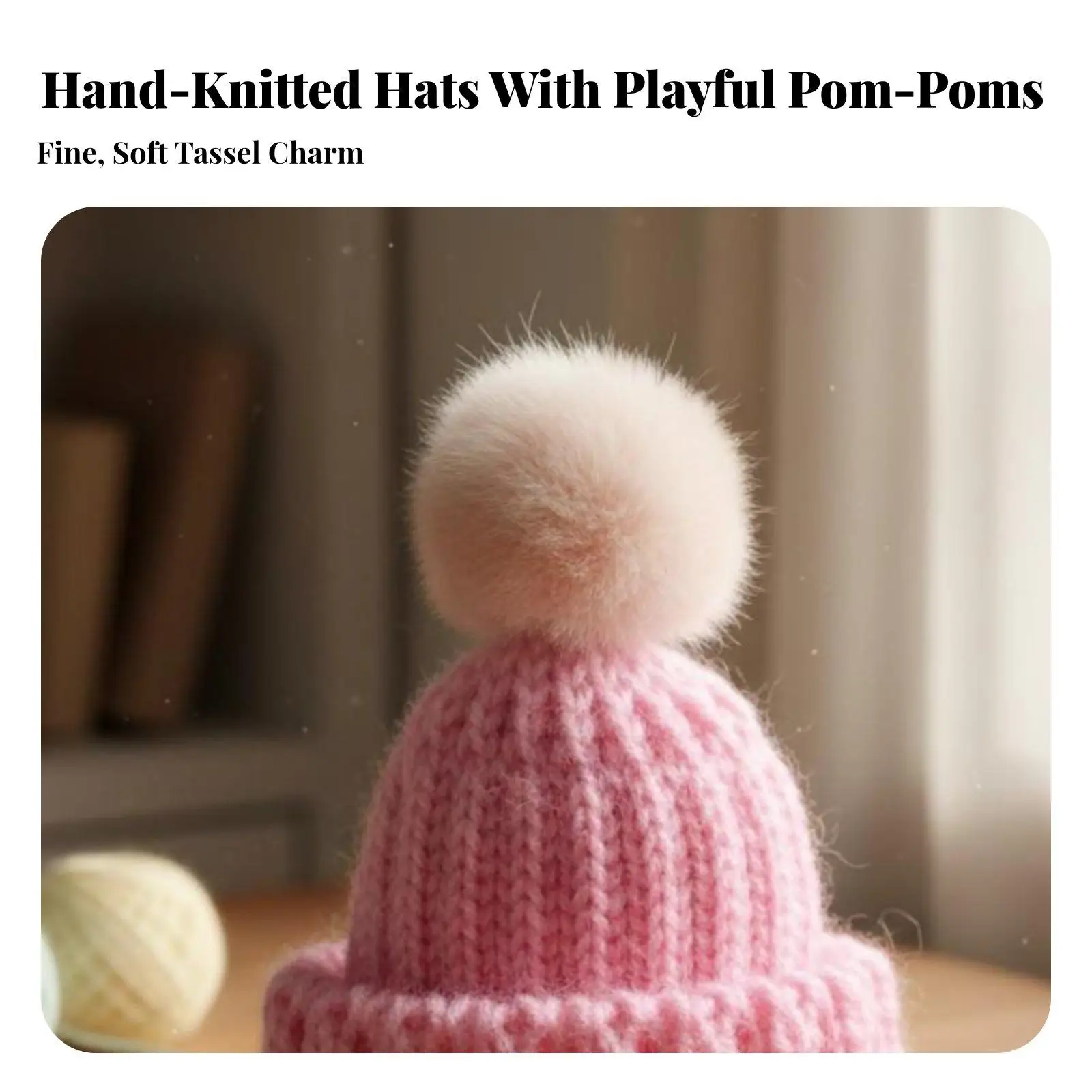 Miniature hat for doll, pretty knitted hat, handmade for the