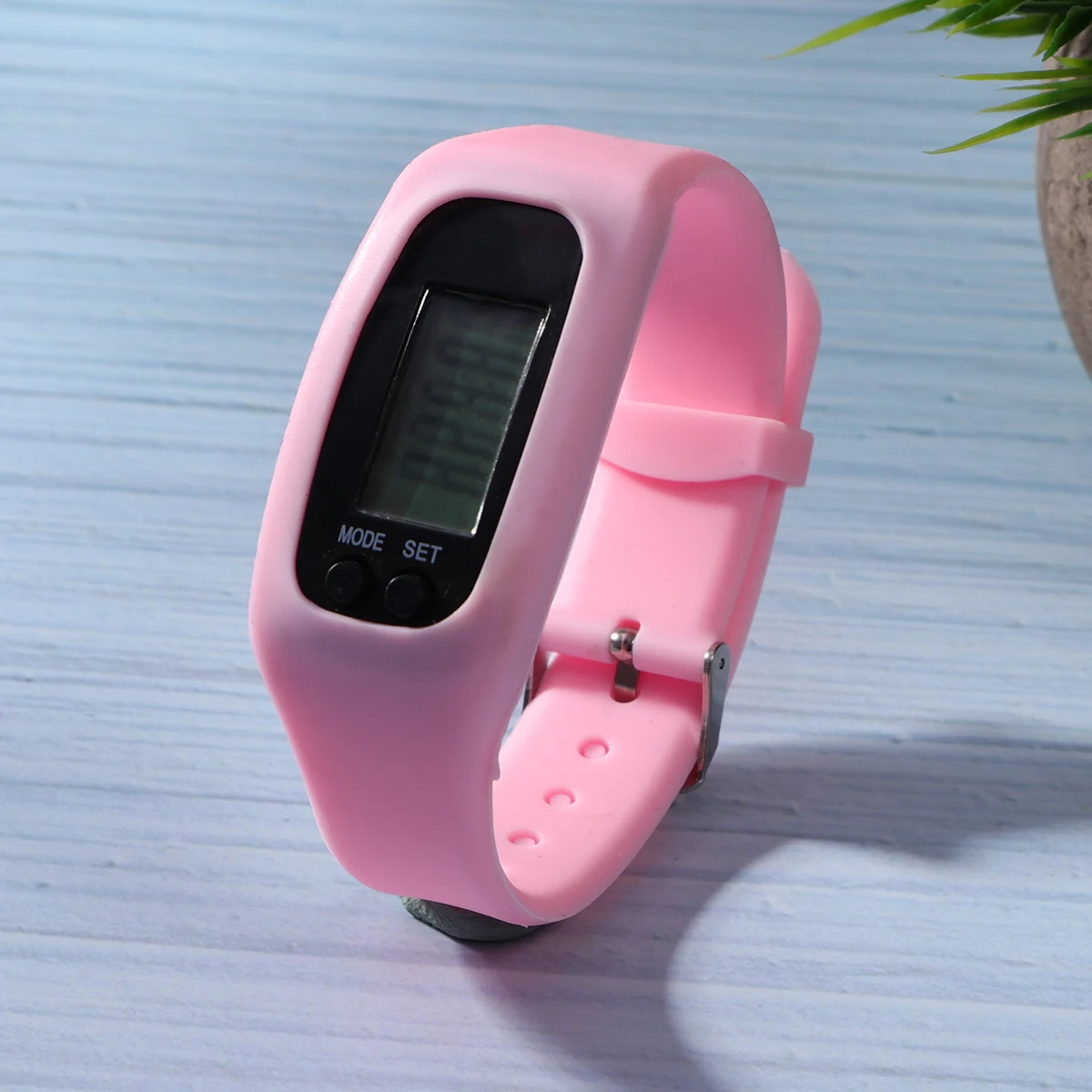 

1pc Smart Pedometer Watch Sports Walking Running Counter Detachable Silicone Band Time Display For Hiking Camping Unisex Red