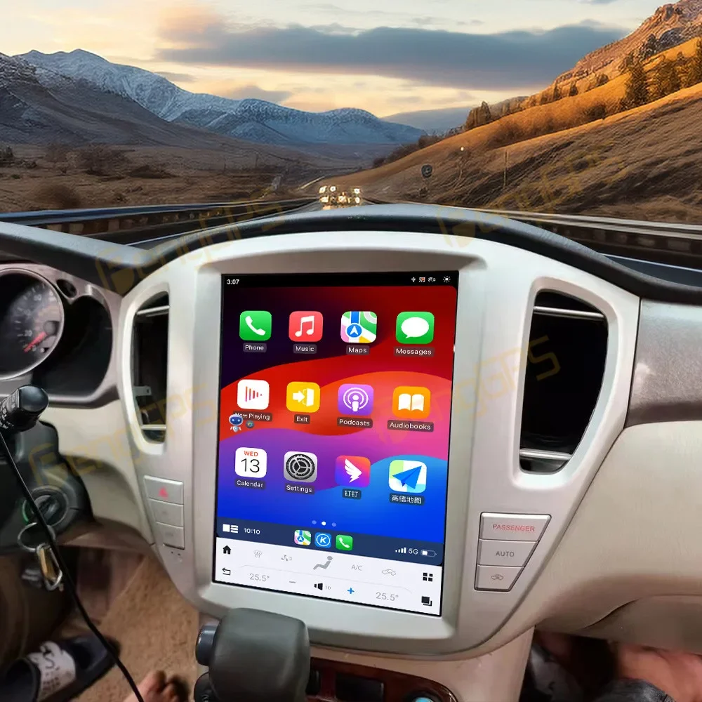 10.25 Inch Android 13 Car Radio CarPlay for Toyota Highlander 2001-2007 Touch Screen Multimedia Player GPS Navigation Head Unit