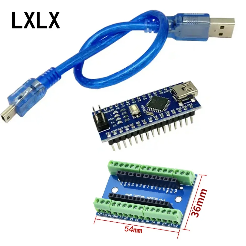 1 pièces Nano V3.0 ATMEGA328P Mini/Type C Compatible avec le chargeur de démarrage pilote USB pour Arduino CH340 avec carte d'extension de câble USB