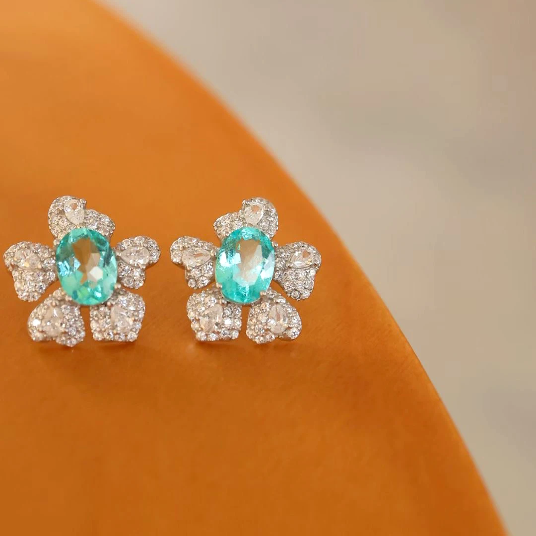 

925 Sterling Silver Topaz Stud Earrings Jewelry Women Luxury High Quality Silver 925 Real Gifts Trend 2026 Ladies' Earrings