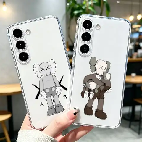 Fashion Cartoon KAWS Stylish Phone Case For Samsung Galaxy A10,12,20,21S,30,31,40,50,51,52,70,A71,Others Transparent Soft