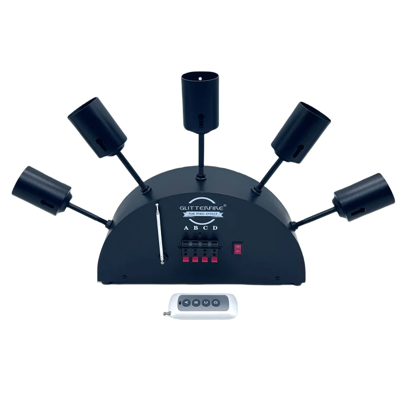 Ground 5 shots fan shape remote control stage fountain effect machine for party