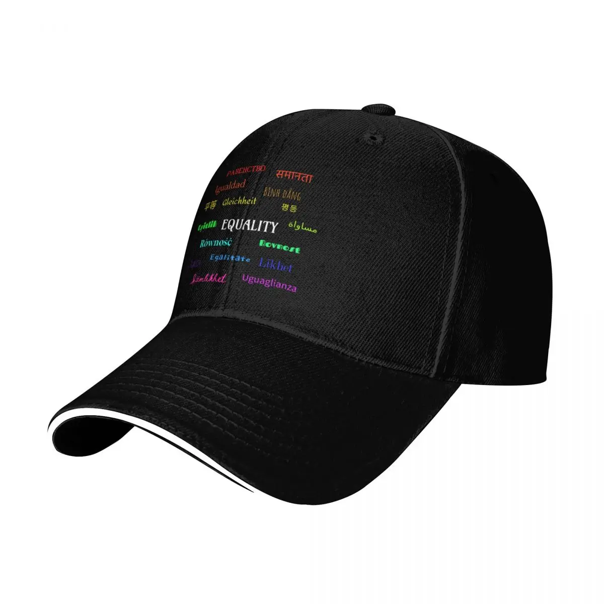 Equality in different languages Baseball Cap Curved Brim Classic Fit Low Profile Unstructured Unisex for Men Women