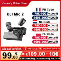 Global Version DJI Mic 2 Wireless Microphone with Intelligent Noise Canceling 32-bit Float Internal Recording Optimized Sound 250m Range