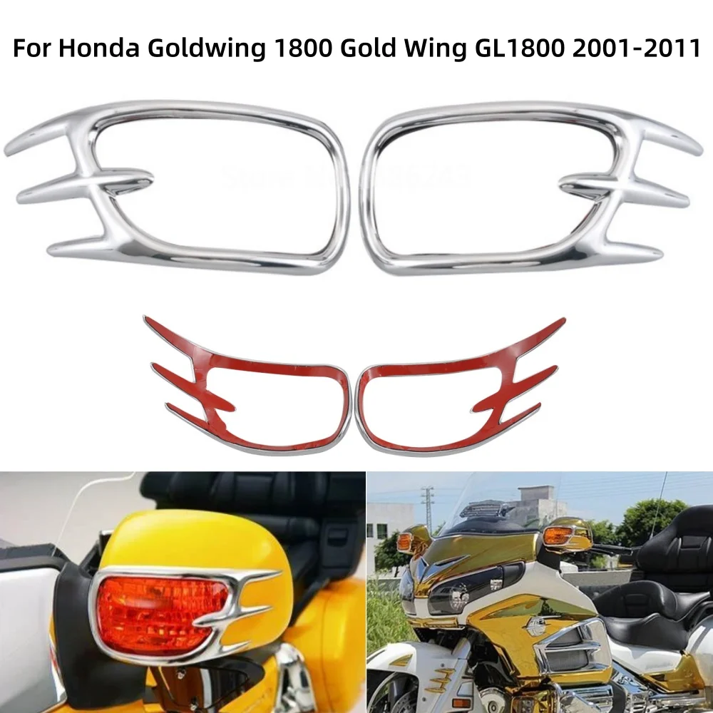 Motorcycle Rearview Mirror Turn Signal Light Decoration Trims ABS Plastic For Honda Goldwing 1800 Gold Wing GL1800 2001-2011