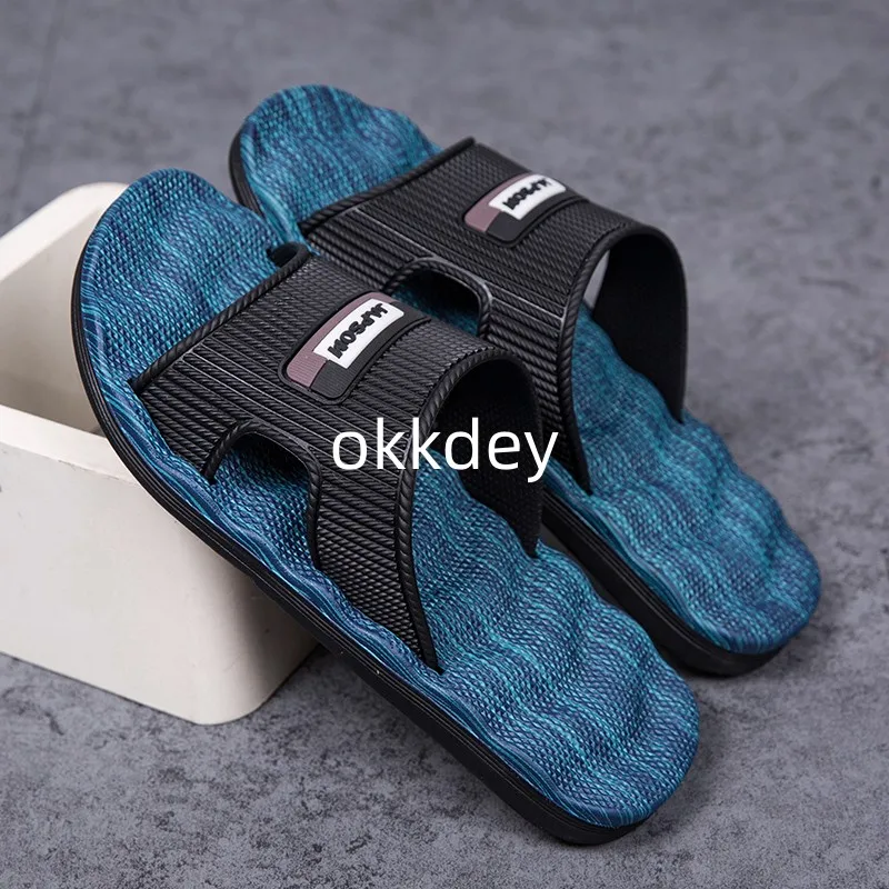 New In Slippers for Men Outdoor  Bathroom Anti Slip Breathable Bathroom Massage Lazy Slippers Spring Summer Main Push Slippers