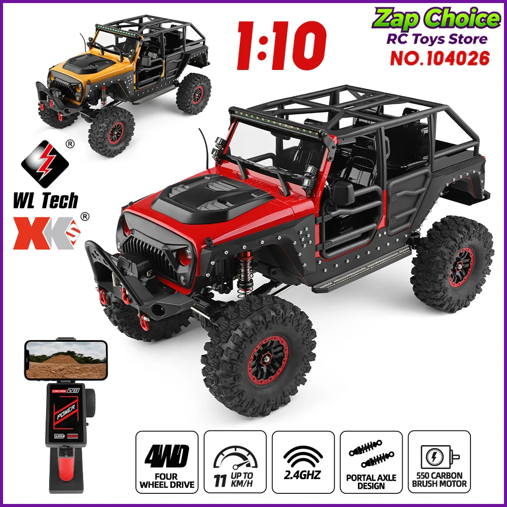 

ZAP WLtoys New 104026 1/10 Scale 4WD Electric RC Off-Road Racing Climber 2.4G Remote Control Toy Gift for Boys & Adults