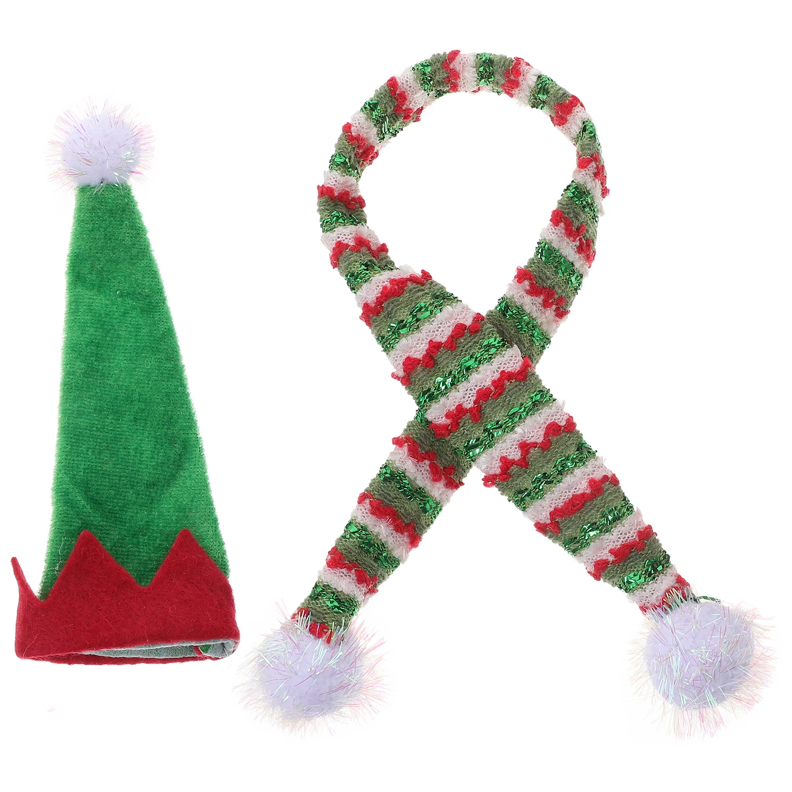 

Christmas Hat and Scarf Set Holiday Party Supplies Festive Decoration Bottle Delicate Halloween Covers Bottles