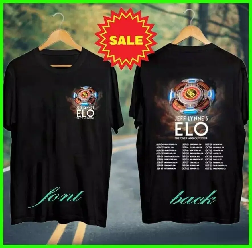 2024 Tour New Jeff Lynne's Elo The Over and Out Black T-Shirt Gift For fans