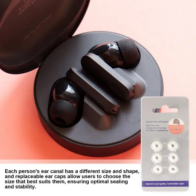 Ear Tips For Earbuds In-ear Headphones Silicone Ear Tips Headphone Earpads Ear Tips For Plane Train Car Journey For Sleep Focus