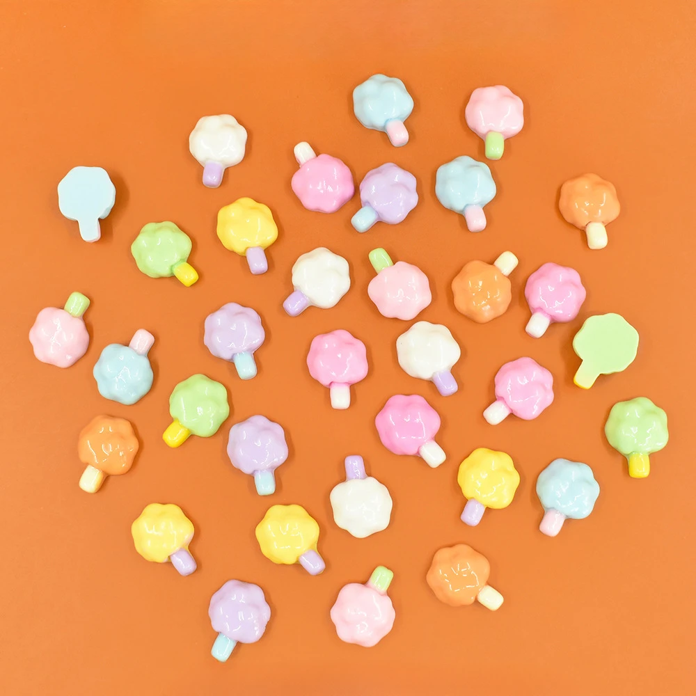 50pcs New Resin Mini Marshmallow 50pcs Nail Stud Earrings DIY Accessories Miniature Charms Flatback Kawaii Scrapbooking Supplies