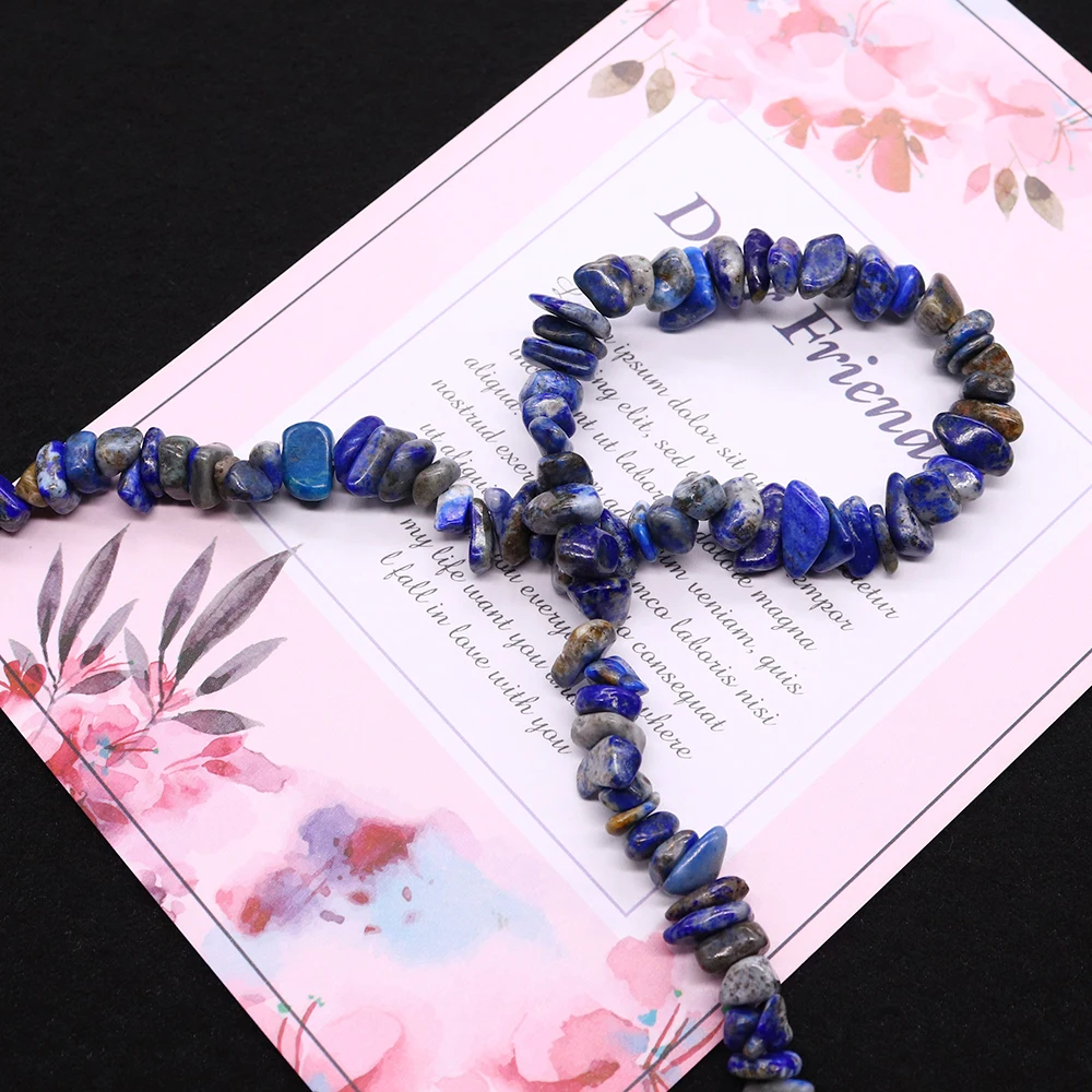

Natural Lapis Lazuli Chip Gravel Beads Irregular Semi-precious Stone Loose Bead DIY Unique Necklace Bracelet Accessory 1 Strand