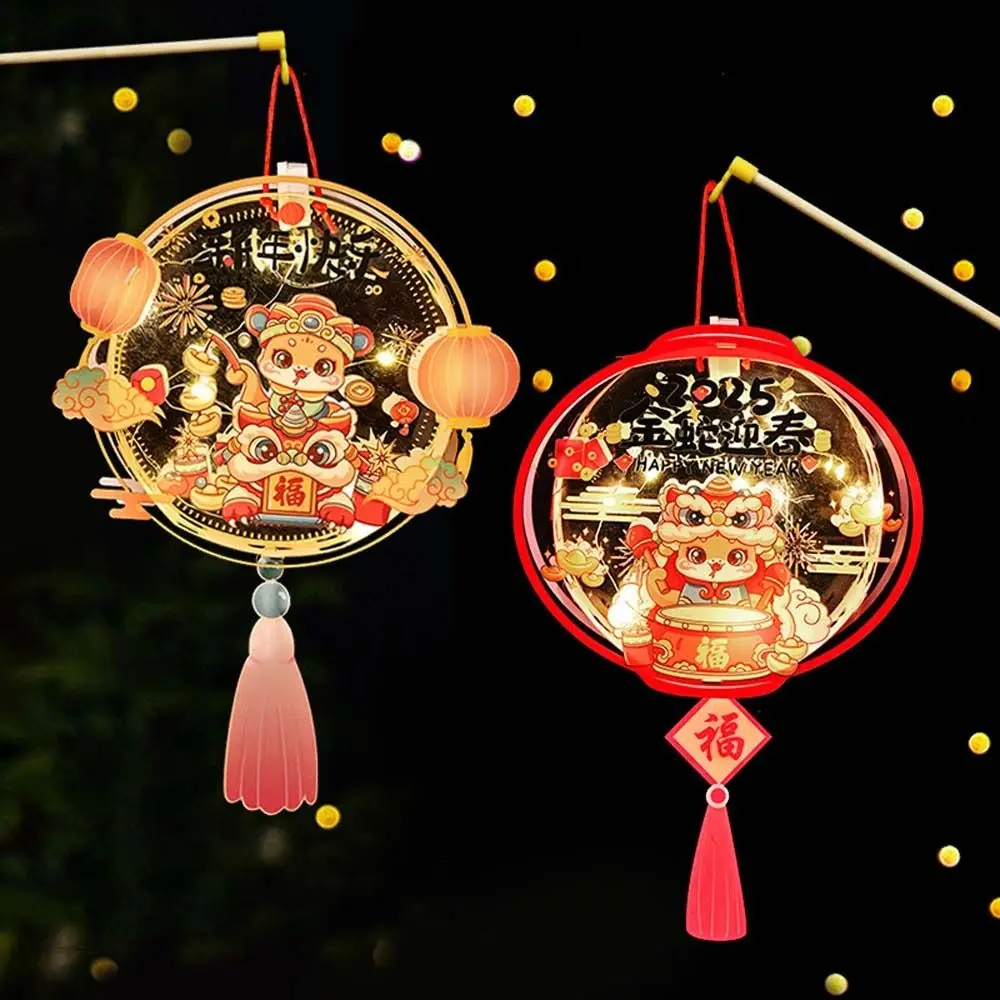 

Chinese Style 2025 Snake Year Portable Lantern Transparent PVC Children Handheld Lantern Cartoon Traditional