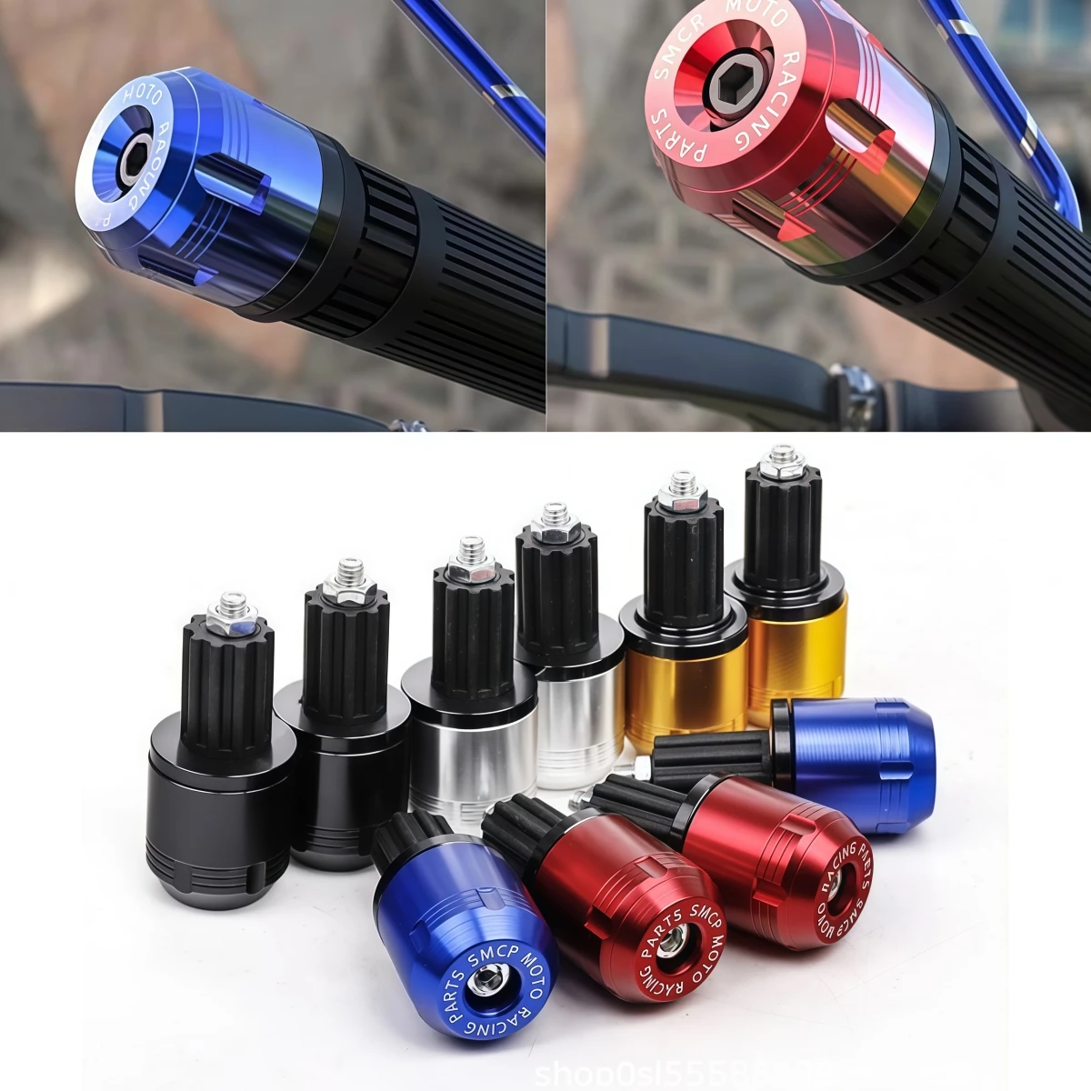 1 Par de Contrapesos Universales de Aluminio para Manillar de Motocicleta de 7/8" (22mm)