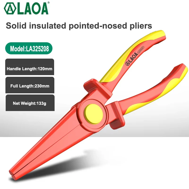 LAOA Multifunktionaler isolierter Drahtschneider, hochspannungsbeständiges 1000-V-Elektriker-Werkzeug mit Nasenzange mit fester Spitze – Detail 8