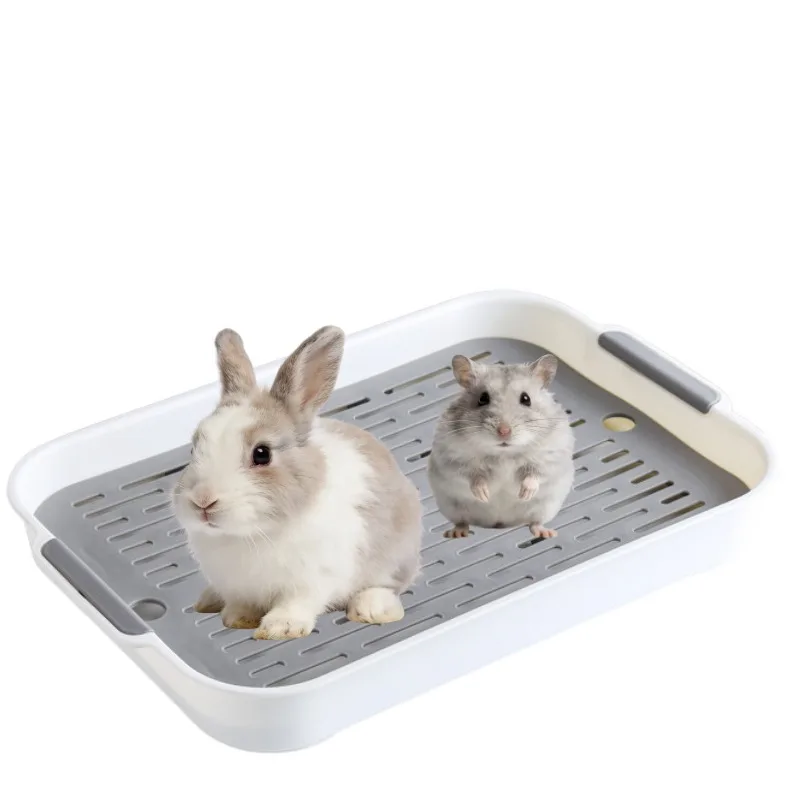 

Plastic Rabbit Litter Tray Small Animal Potty Toilet Easy Cleaning Pan for Bunny Guinea Pig Chinchilla Hygienic Cage Potty Box