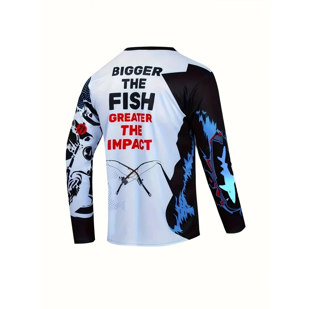 أزياء قمصان الصيد نمط طباعة في الهواء الطلق طويلة الأكمام الخريف قميص للرجال الشارع الشهير الذكور تي شيرت ملابس رجالية عادية