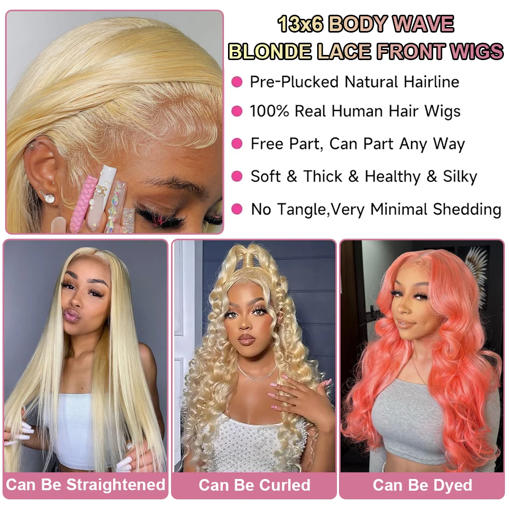 250 الكثافة 613 شقراء الجسم موجة 13x6 HD الدانتيل أمامي 100% خصلات الشعر المستعار الإنسان العسل الملونة الدانتيل إغلاق شعر مستعار أمامي للنساء السود #4