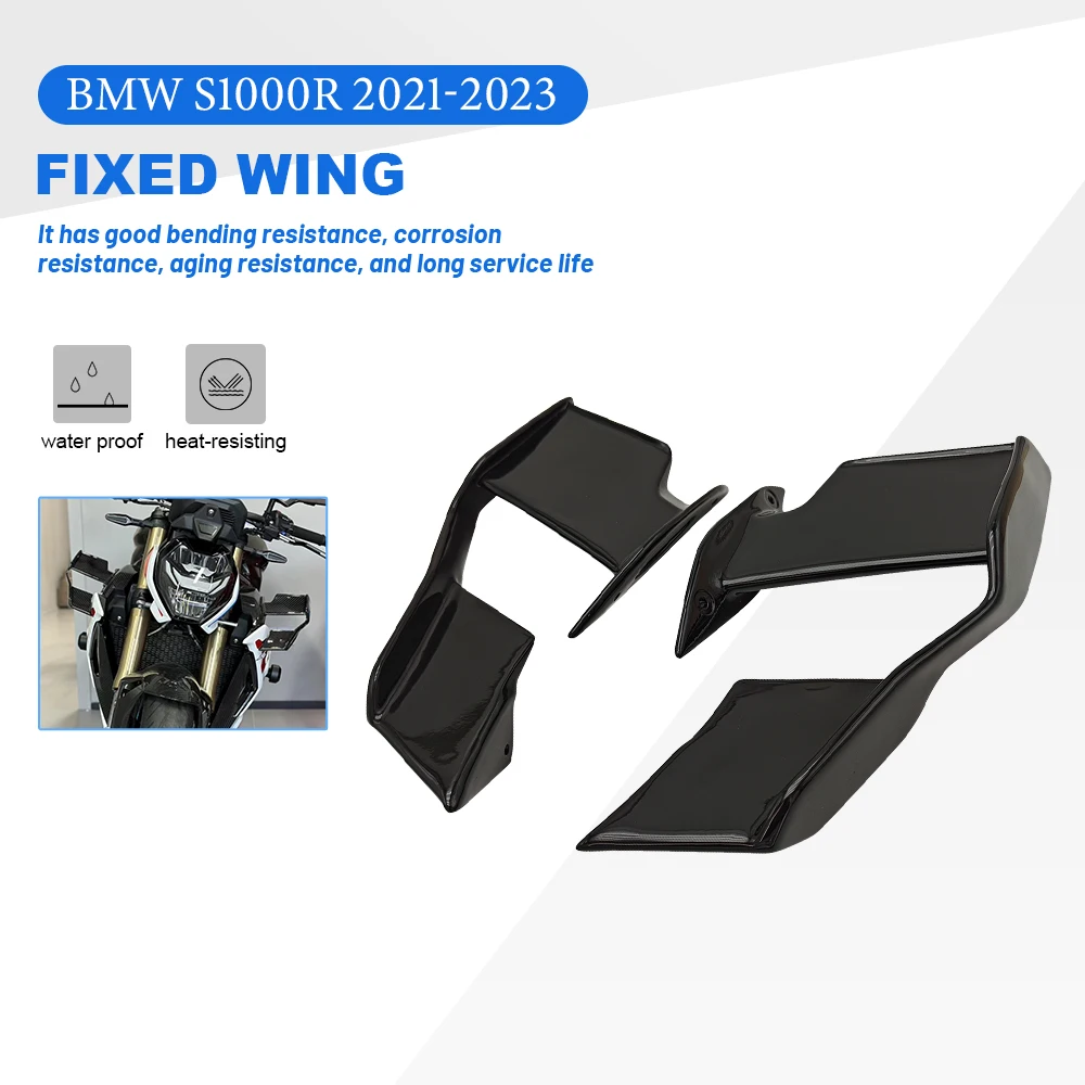 

NEW Fairing Fixed Wing For BMW S1000R M1000R S1000 R M1000 R 2021-2024 Black Windshield Wing Front Aerodynamic Spoiler Winglet