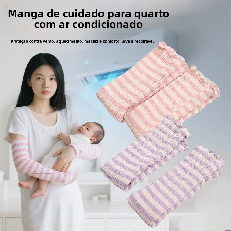 夏用純綿肘プロテクターグローブ女性用産後アームスリーブカバー、エアコン付きの部屋の保温用