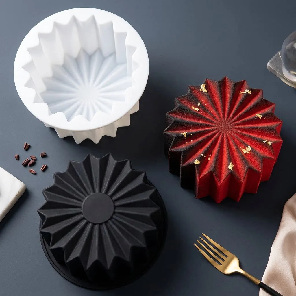 Single Origami Flower Silicone Mousse Mold Radiant Petal Cake Chocolate Dessert Baking Mould for Creative Cooking