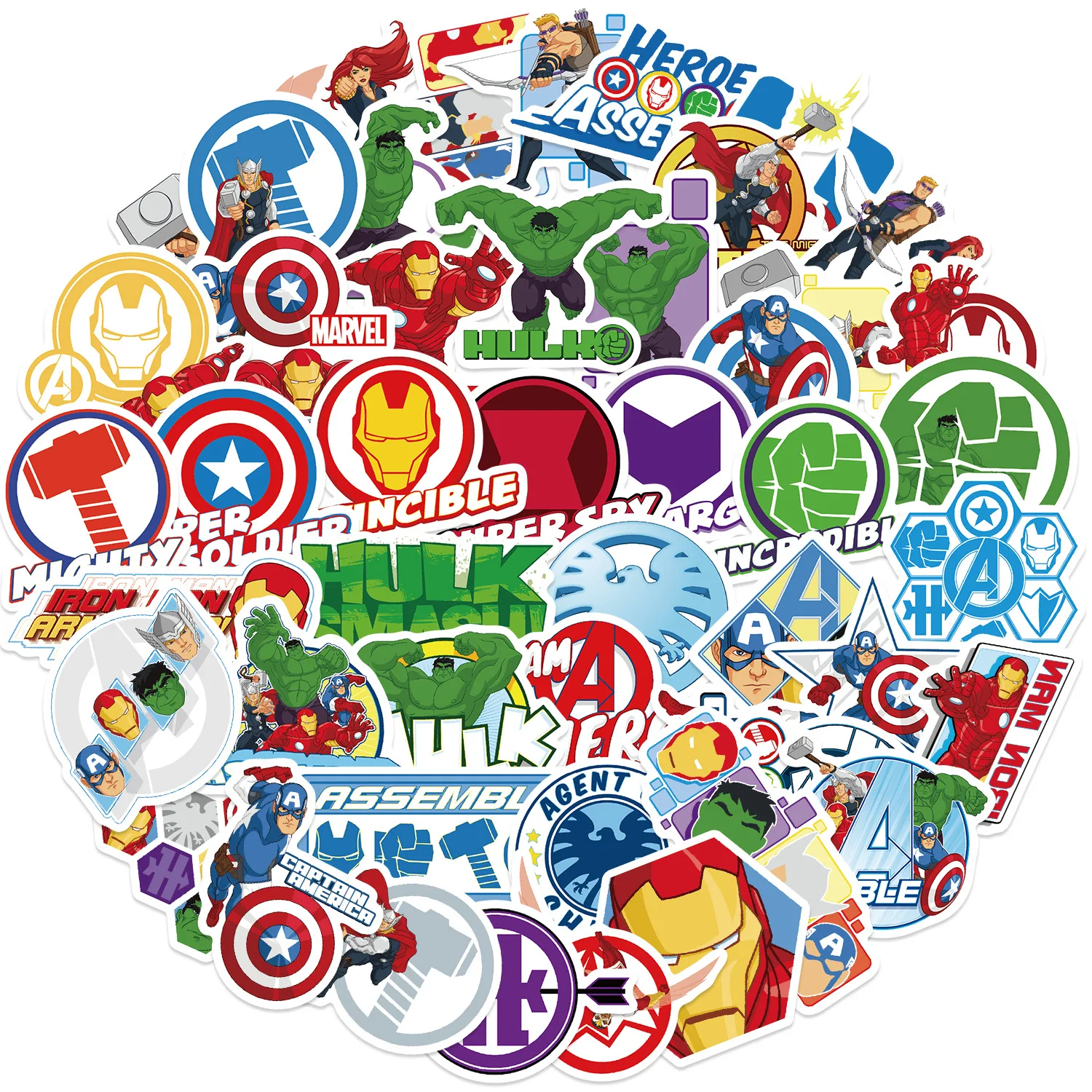 50pcs Avengers Cartoon Characters Graffiti Stickers Waterproof Diy Decals For Laptop Phone Ipad Notebook Luggage Thermos Decor