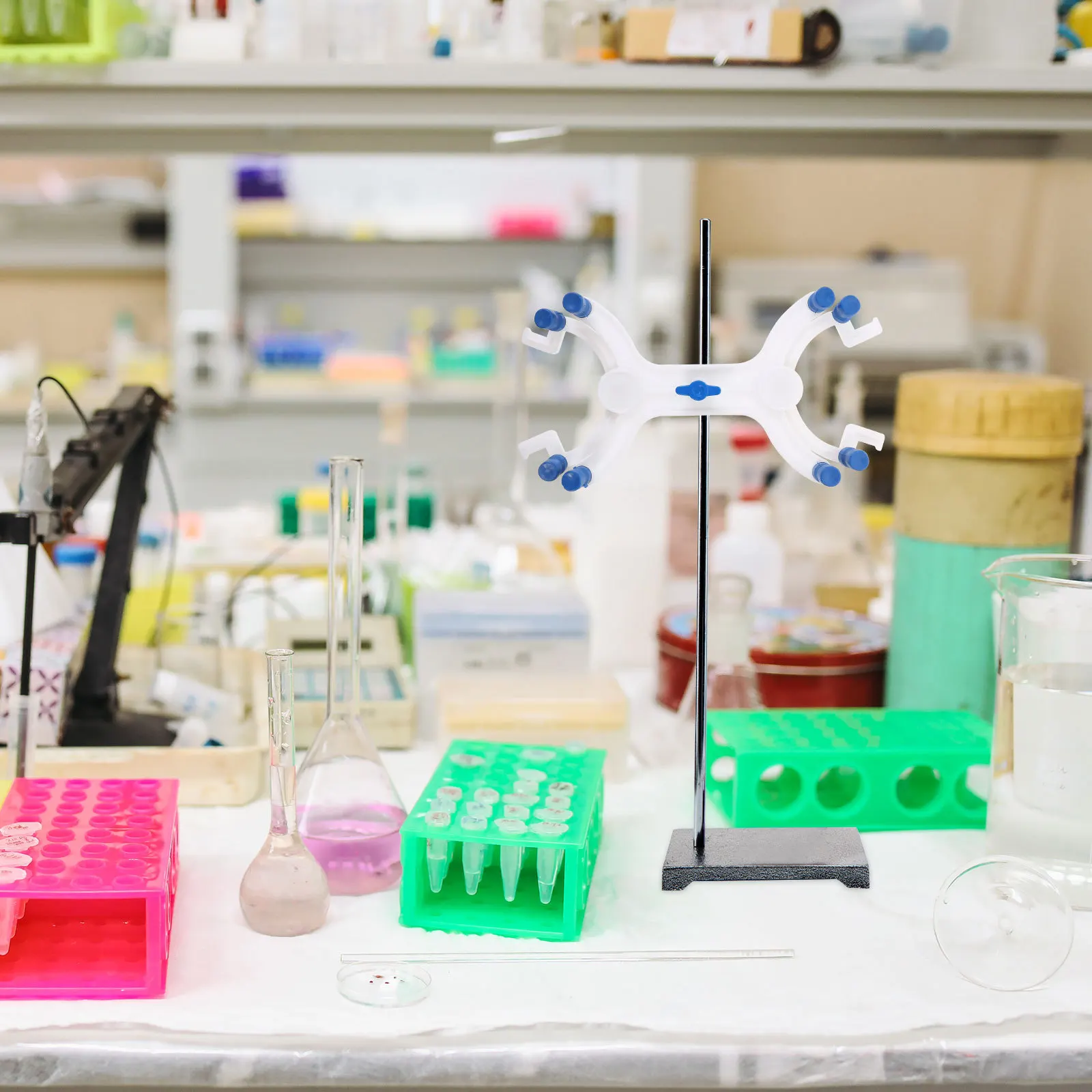 

Double Spring Loaded Buret Clamp Silicon Grips Lab Titration Clip Heavy Duty Plastic Burette Holder Science Teaching