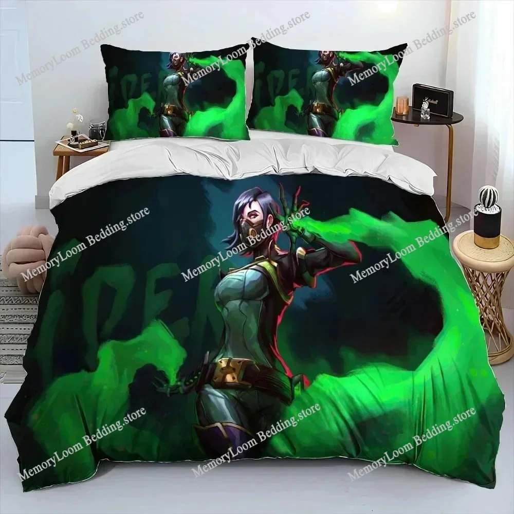 VALORANT Bedding Set Single Twin Full Queen King Size Bed Set Adult Kid Bedroom Duvet Cover Sets 3D Print Game Bed Sheet Set