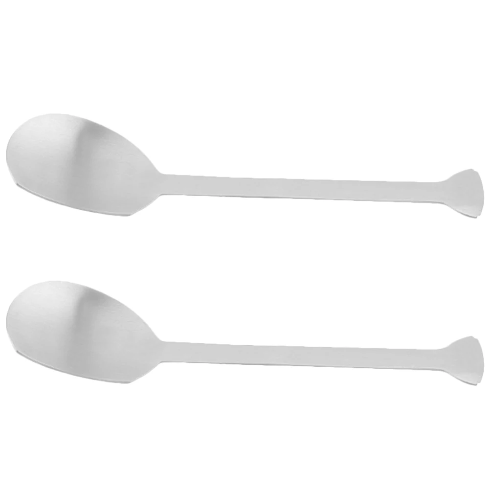 

2Pcs DessertSpoons StainlessSteel ThickenedSpoon CoffeeScoop StirringEasyClean KitchenTools MultiFunctional BarUtensils