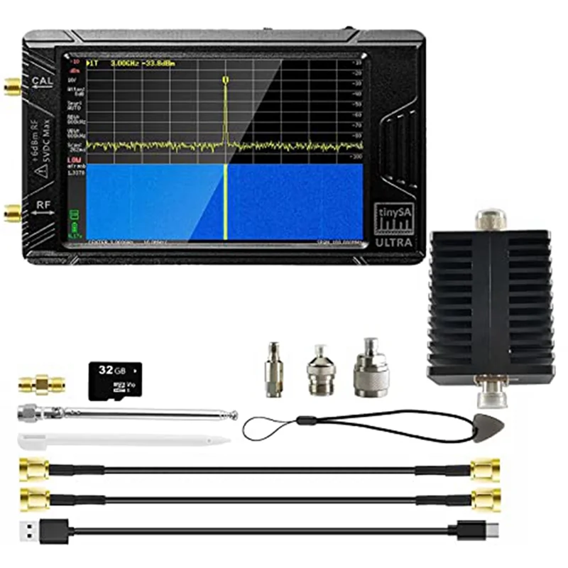 

4 Inch Spectrum Analyzer - V0.4.5.1 100KHz-5.3GHz Built-in 3000MAh Battery & 32GB SD Card RF Signal Generator QRP Radio