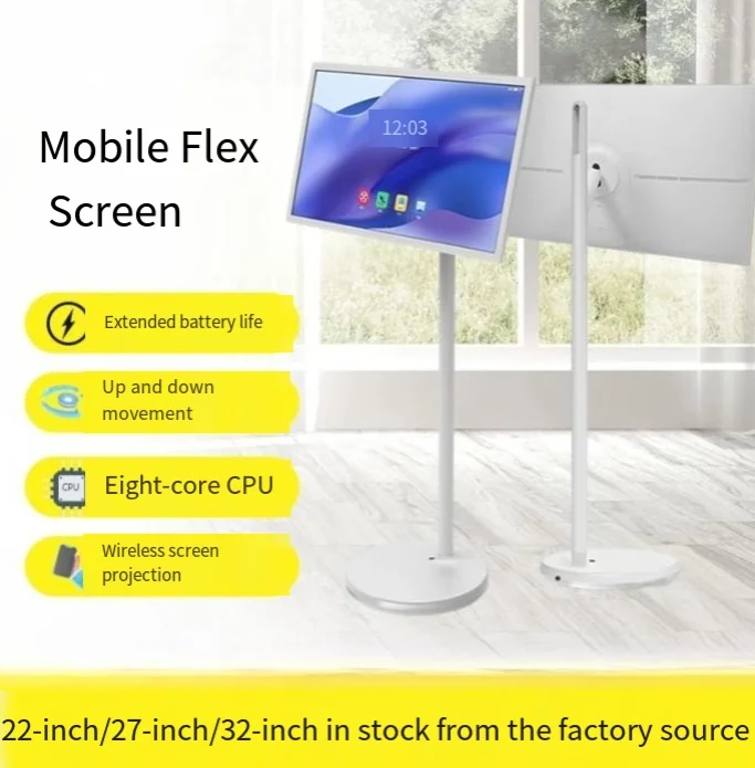 In Stock Movable Smart Touch Display With Stand All‑In‑One Screen For Live Streaming Advertising Karaoke