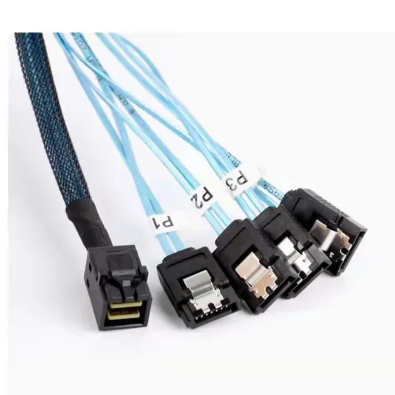 12G MiniSAS HD SFF-8643 to 4 SATA Cable, Server Backplane Connection Cable