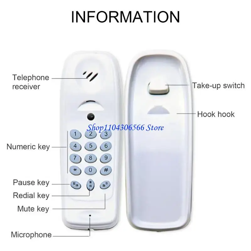 02DD Home Telephone Landline Phone Wall/Desk Mountable Easy Setup Corded Phone No Need Battery for Seniors Widely Used